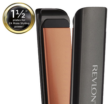 Load image into Gallery viewer, Revlon Salon Straightener Copper + Ceramic Flat Iron, 1-1/2" XL