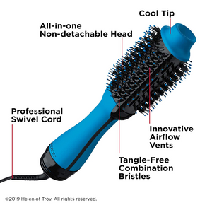 Revlon One Step Hair Dryer & Volumizer Hot Air Brush, Blue