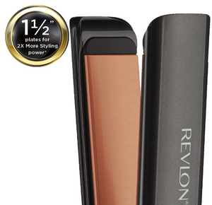 Revlon Salon Straightener Copper + Ceramic Flat Iron, 1-1/2" XL